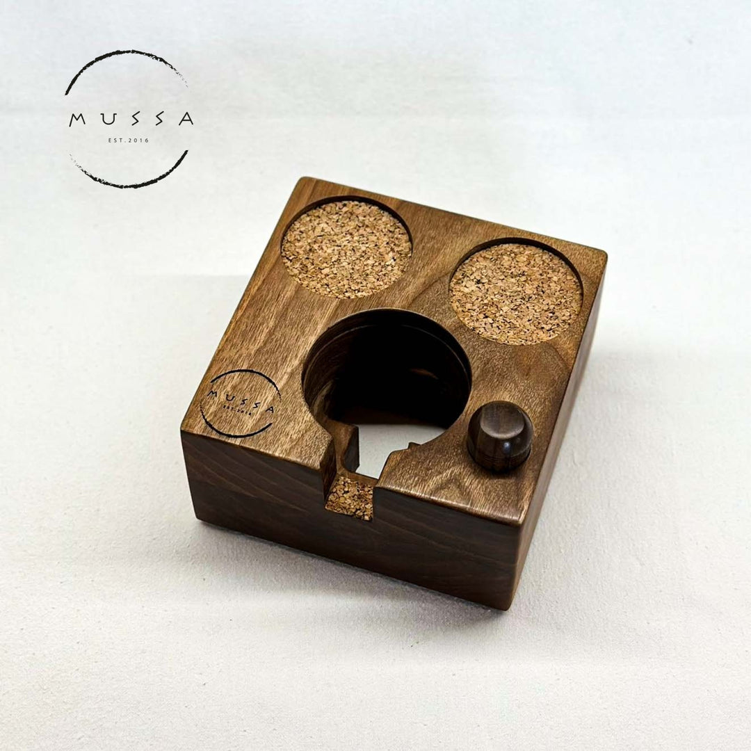 Walnut tamper stand