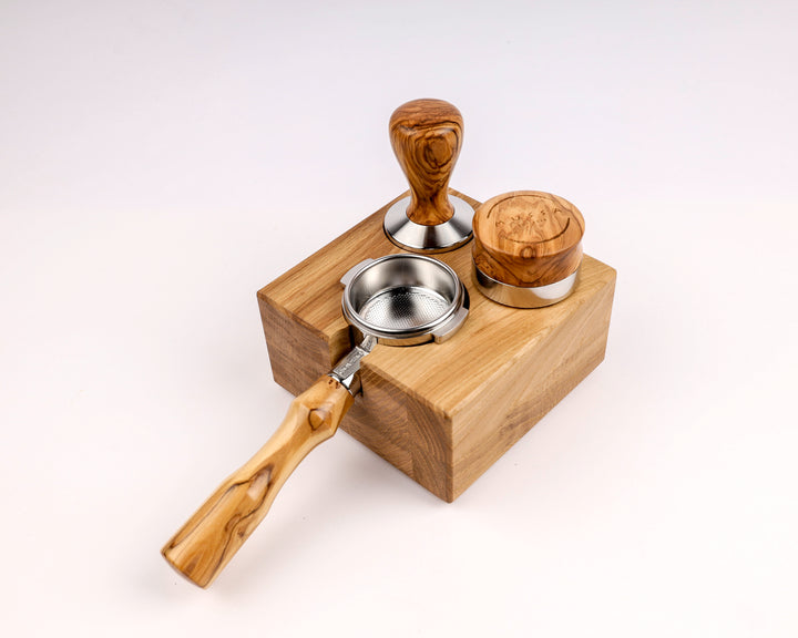 Oak tamper stand