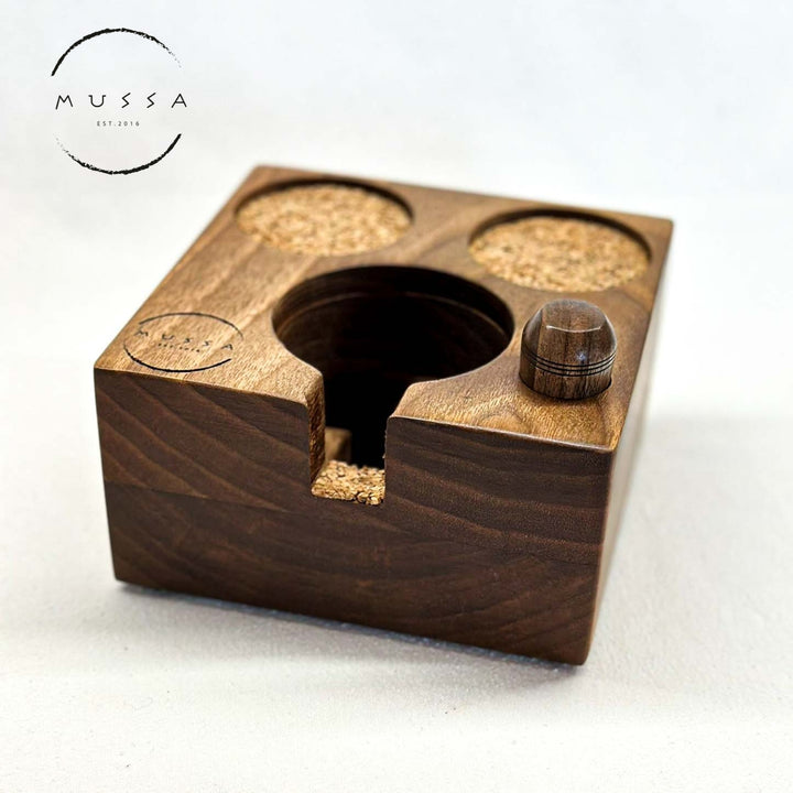 Walnut tamper stand