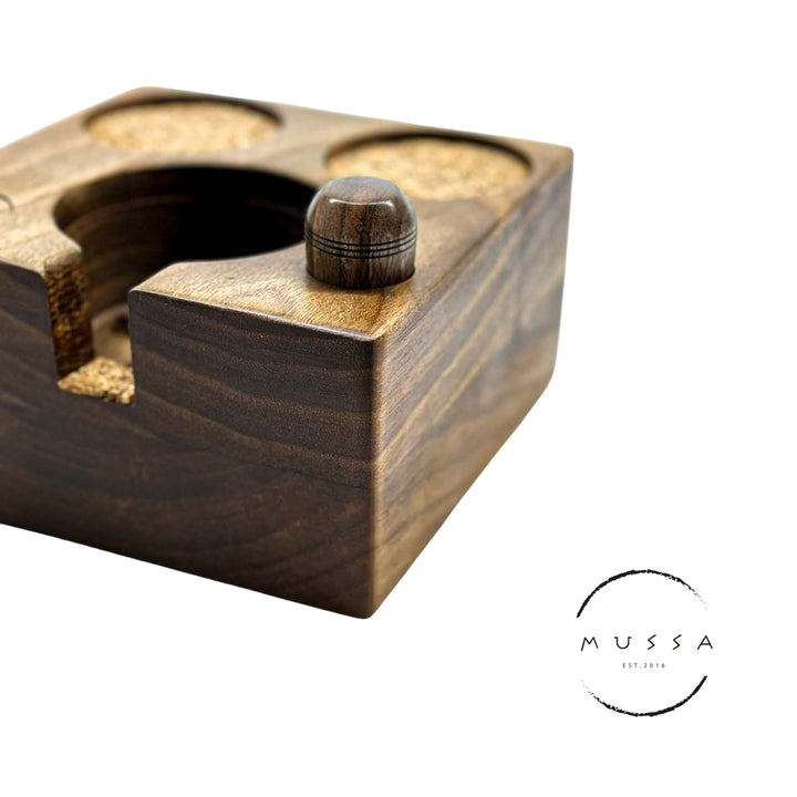 Walnut tamper stand