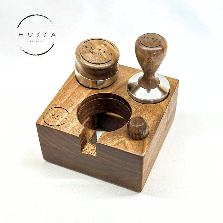 Walnut tamper stand