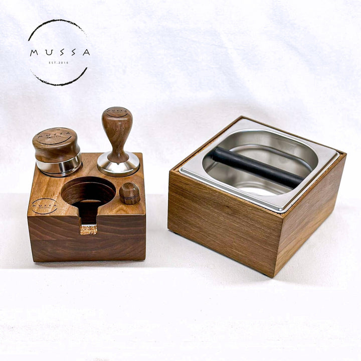 Walnut tamper stand