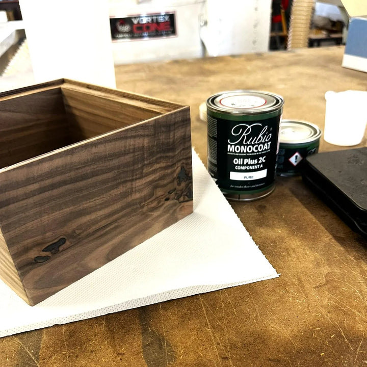 Knock Box - stainless steel and olivewood/walnut